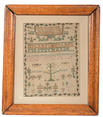 Lot 2301 - Early 19th Century Silk Embroidered Alphabet Sampler, worked by Elizabeth R M Ward, on a fine gauze