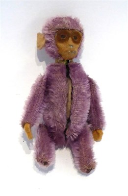 Lot 2003 - Early 20th Century Schuco Monkey Compact, in lilac plush, 8cm