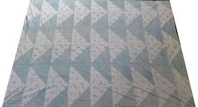 Lot 2016 - Early 19th Century Pyramid Patchwork Quilt, incorporating possibly block printed ferns and...