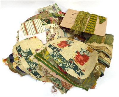 Lot 2040 - Assorted Late 18th/Early 19th Century Silk Fragments, remnants and panels in varying sizes, and...