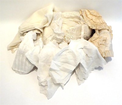 Lot 2048 - Assorted Early 20th Century Baby and Toddler Costume, including long sleeved cotton muslin tops...