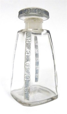 Lot 2085 - Circa 1920s Lalique Fleurettes Pattern Scent Bottle and Stopper, etched to the corners and...