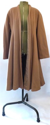 Lot 2093 - A Christian Dior Boutique Camel Coloured Wool Coat, of swing style, label numbered '07705', size 38