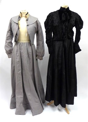 Lot 2121 - Assorted Costume and Accessories including a Victorian grey linen day dress; a bone bead work...
