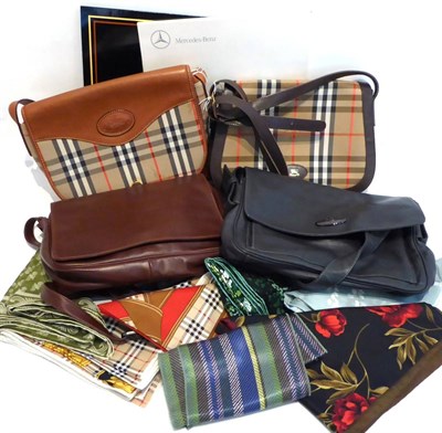 Lot 2219 - Assorted Modern Handbags and Accessories, including a Burberry saddle bag, with checked fabric...