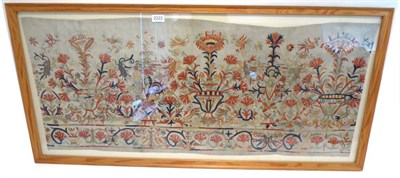 Lot 2222 - A Decorative Late 19th/Early 20th Century Embroidered Panel, using coloured silks with floral...
