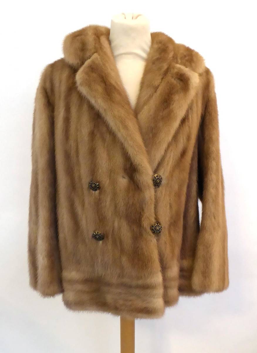 Lot 2105 - Mink Fur Jacket, with double breasted button fastening