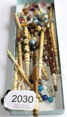Lot 2030 - Twenty Assorted Decorative 19th Century Lace Bobbins, including twelve bone named examples,...