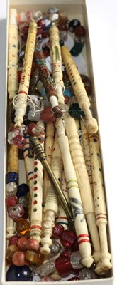 Lot 2033 - Assorted 19th Century Lace Makers Bobbins, including twelve named examples, Harry, Sophia,...