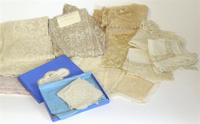 Lot 2046 - Assorted 19th Century and Later English and Irish Lace, including six white cotton...