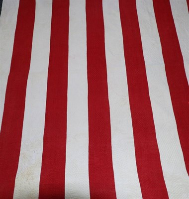 Lot 2073 - Late 19th Century Turkey Red and White Striped Cotton Quilt, with white reverse, 230cm by 210cm