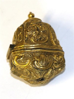 Lot 2087 - An 18th Century Gilt Metal Thimble Case, of octagonal panelled form, with hinged domed cover,...