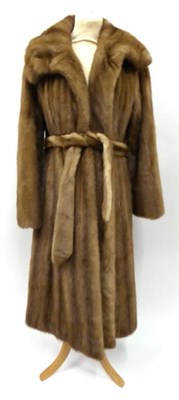 Lot 2125 - A Ross Furriers Light Brown Mink Coat, full length with matching fur belt