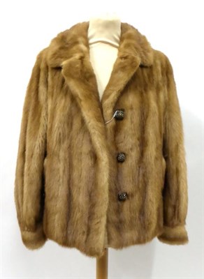 Lot 2126 - A Light Brown Mink Jacket, with buttons to the cuffs, three button fastening