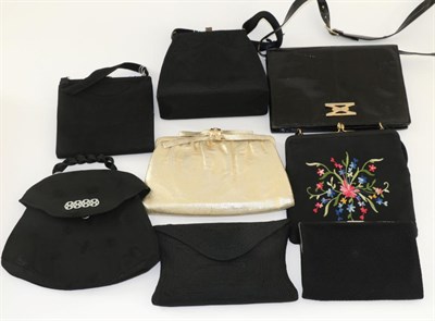 Lot 2150 - Assorted Circa 1930s and Later Evening Bags, including a black Corde envelope purse, 22cm by...