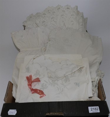 Lot 2182 - Assorted French Night Dresses and Bloomers, with cut work and embroidered detailing (one box)