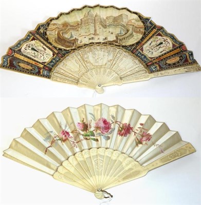 Lot 2276 - Early 19th Century Ivory Fan, with pierced and carved decoration in the classical style, with...