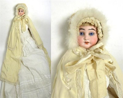 Lot 2003 - A German Armand Marseille Bisque Head Doll, impressed '1894', on a kid leather jointed body...