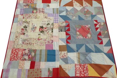 Lot 2016 - Early 20th Century Patchwork Quilt, with the addition of some later and some earlier fabrics,...