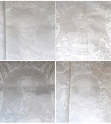 Lot 2019 - Circa 1857 'Crimean Hero' Banqueting Cloth, a linen damask cloth woven to commemorate victory...