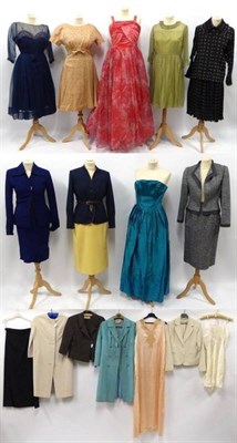 Lot 2123 - Ladies Assorted 20th Century and Later Costume; comprising a Louis FÅ½raud grey wool two piece...