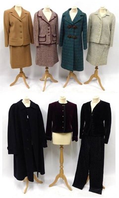 Lot 2130 - Group of Ladies 20th Century Jaeger Clothing, comprising of a full length blue wool coat; a...