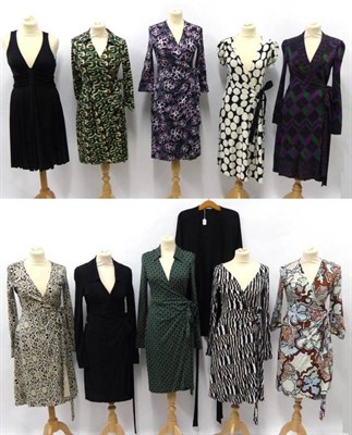 Lot 2135 - Assorted Diane Von Furstenberg Dresses, comprising six silk wrap dresses in various colours and...