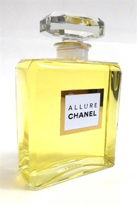 Lot 2145 - Large Glass Shop Counter Advertising Display Bottle and Stopper of Chanel Allure, 27cm by 18cm...