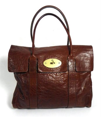 Lot 2149 - Mulberry Tan Leather Bayswater Handbag, with brass 'postman's lock' mount, zipped pocket to...