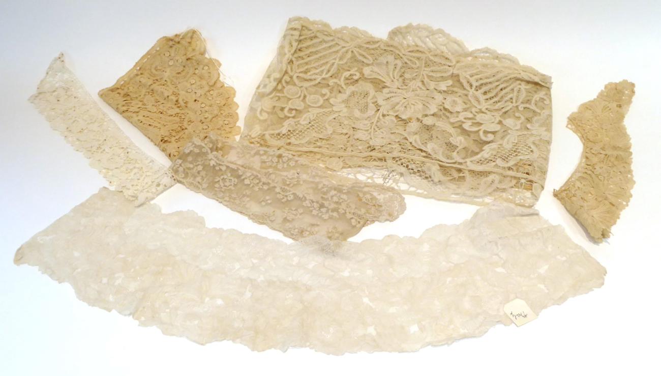 Lot 2051 - 18th Century Needle Lace Collar, possibly made in Venice; Other Lace including lappet, collars,...