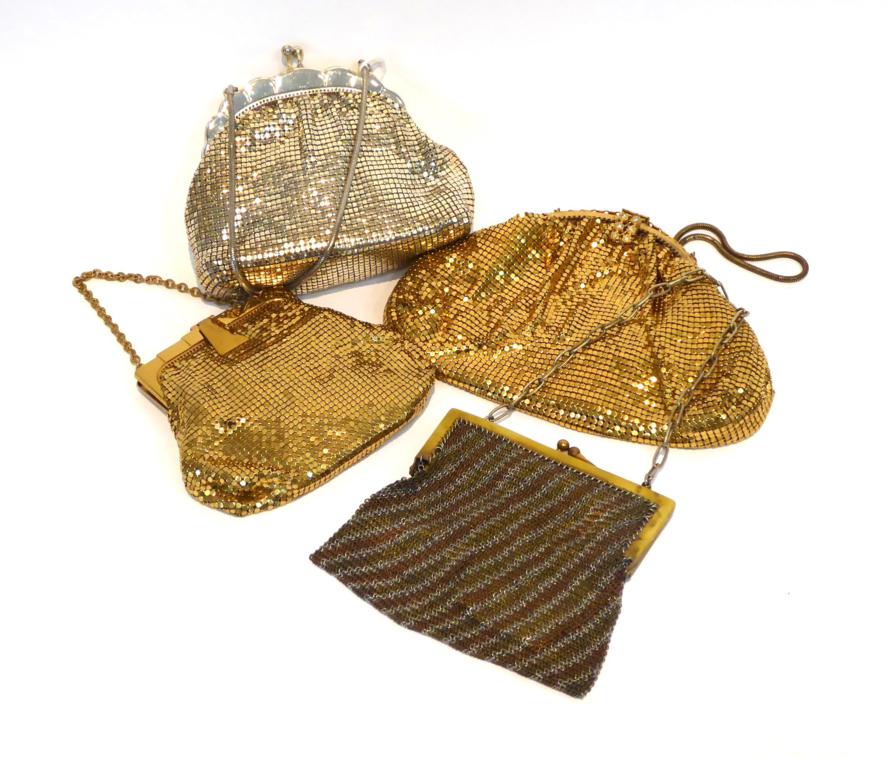 Lot 2216 - Circa 1920s Tri-Tone Metal Mesh Evening Bag, with chain handle and yellow silk lining, 12cm by...