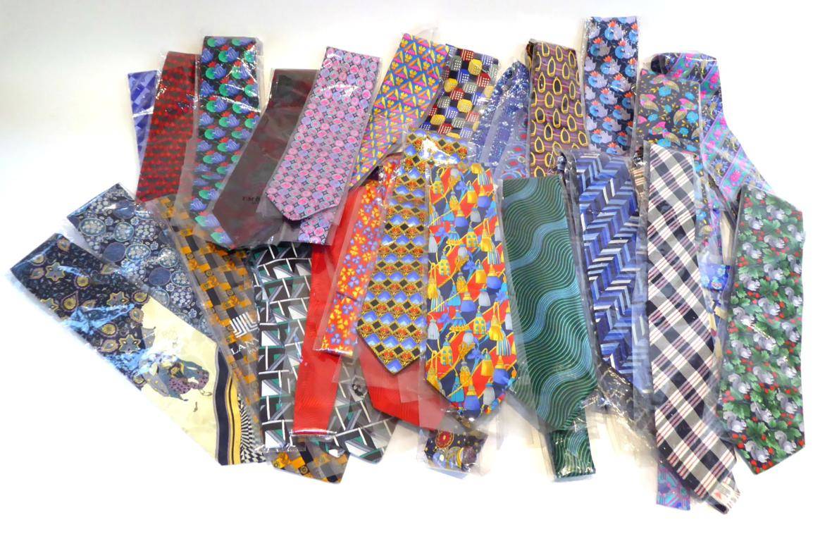 Lot 2261 - Thirty Three Men's Designer Silk Ties, in flamboyant colours and designs, including brands such...