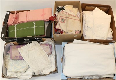 Lot 2030 - Assorted White Linen and Textiles, including white linen bed sheets, Marcella bed spread,...