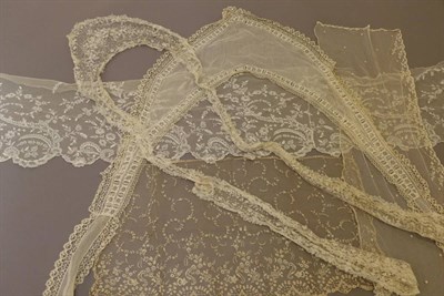 Lot 2056 - 19th Century Cotton Muslin Shawl, with lappets decorated to the edges with cut work and embroidered