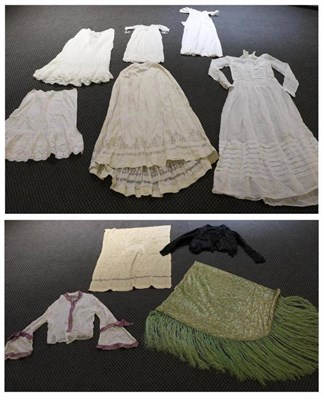 Lot 2071 - Assorted Late 19th Century and Later Costume and Textiles, including white cotton baby gown, cotton