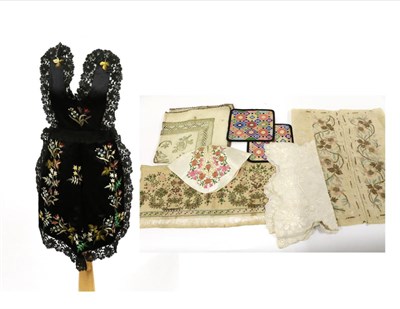 Lot 2075 - Assorted 19th Century and Later Embroideries,  including two Ottoman towels and a linen panel...