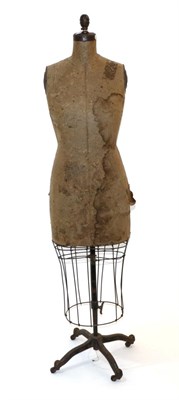 Lot 2079 - Circa 1940s J F Bauman, New York Adjustable Mannequin with Wire Cage Skirt, with a brown card...