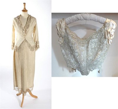 Lot 2119 - A Circa 1890 Silk Bodice, from a court gown and heavily encrusted with crystalline beads; Early...