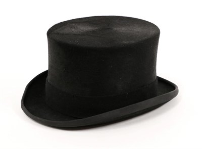 Lot 2146 - Modern New Christy's London Black Melusine Top Hat, labelled size 7.5, 13cm high