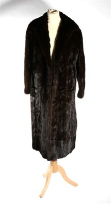 Lot 2151 - A Dark Brown Mink Coat, three quarter length