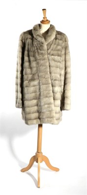 Lot 2153 - A Grey Mink Ribbed Fur Jacket