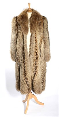 Lot 2160 - A Fox Fur Long Coat, of chevron design