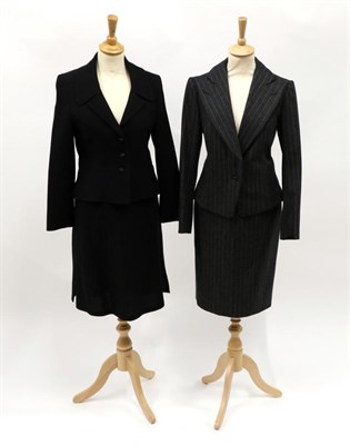 Lot 2197 - Yves Saint Laurent Autumn 2009 Collection Pinstripe Grey Wool Two Piece Suit, comprising blazer...