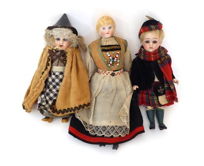 Lot 2005 - Kammer & Reinhardt Miniature Highland Bisque Socket Head Doll, with fixed blue glass eyes, on a...