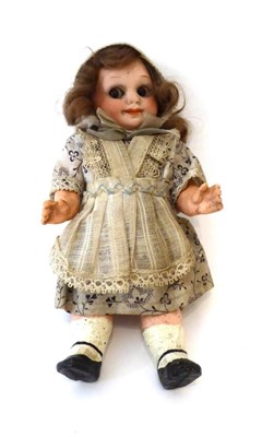 Lot 2010 - Armand Marseille Bisque Socket Head Googly Eye Doll, impressed 323, with brown sleeping eyes, brown