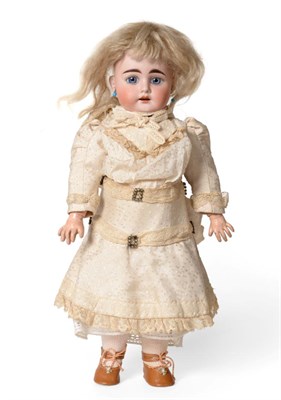 Lot 2015 - Jumeau Bisque Socket Head Doll, stamped in red 'Tete Jumeau' and impressed 44_27, with blond...
