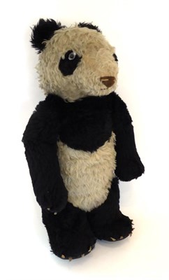 Lot 2020 - Circa 1930s Merrythought Panda, with brown stitched nose, jointed arms, four claws to all four...