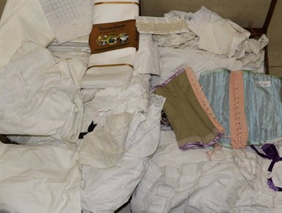 Lot 2033 - Assorted White Linen and Costume, including linen sheets in original packaging by Horrockses...