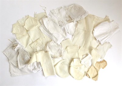 Lot 2084 - Collection of Assorted 19th Century and Later White Cotton Dolls and Sample Clothing, including...
