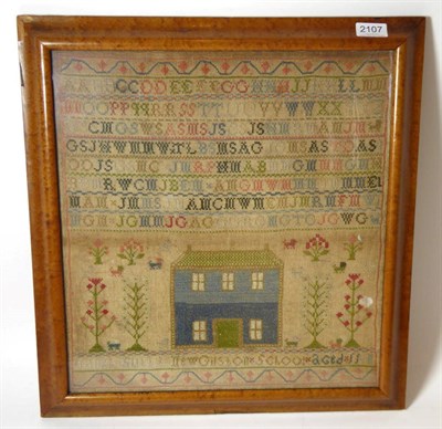 Lot 2107 - A 19th Century Scottish Alphabet Sampler by Janet Suttie, New Gilston School, Aged 11,  with...